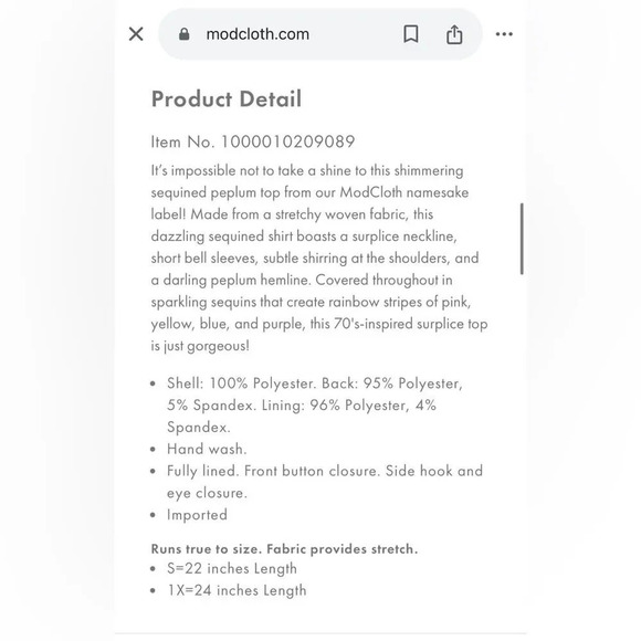 MODCLOTH NWOT Sparkling Spectrums Surplice Peplum Top in Pink - Picture 9 of 9